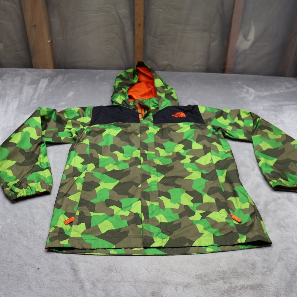 North Face Jacket Boys Large 14/16‎ Camo Mesh Lined Pack Lightweight Wind Rain
